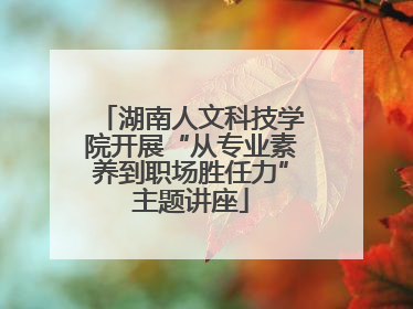 湖南人文科技学院开展“从专业素养到职场胜任力”主题讲座
